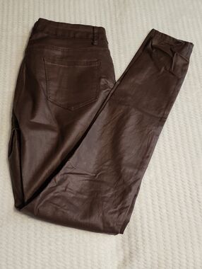 Goodies Jeans Brown  Faux Leather